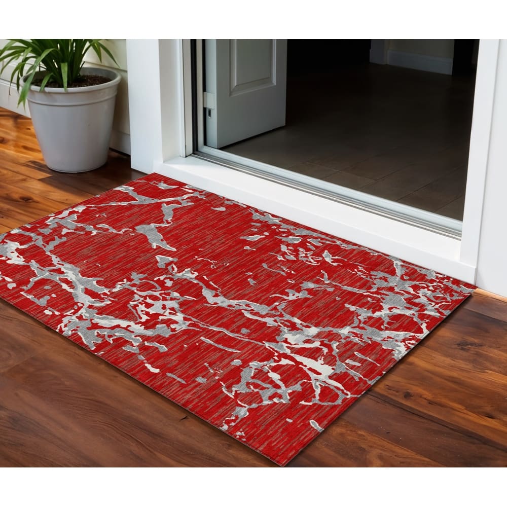 HomeRoots Striped Transitional Rectangle Outdoor Rug