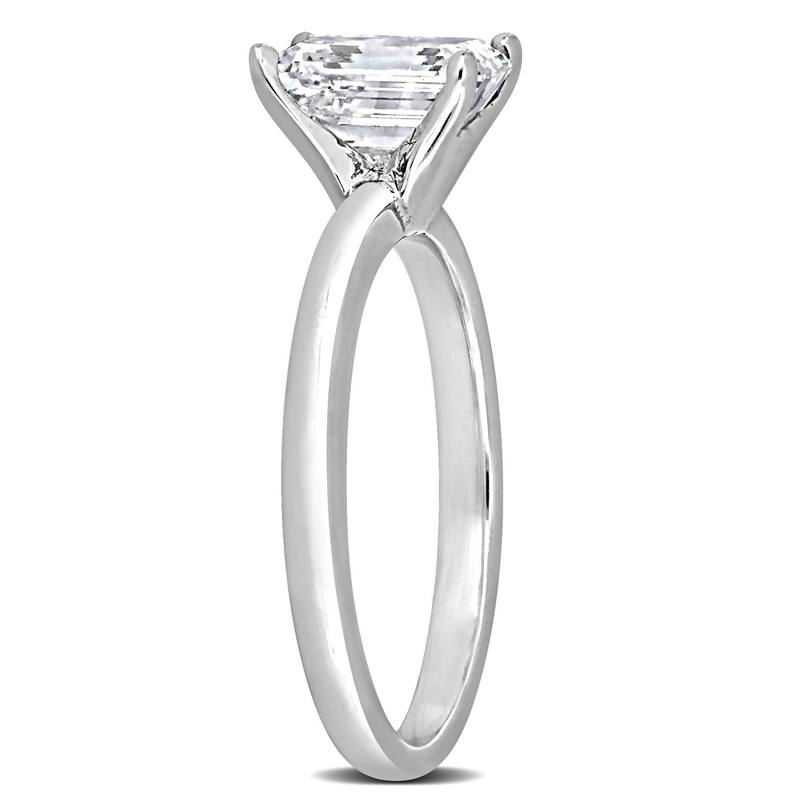 Miadora 1 1/10ct TDW Emerald-cut Diamond Solitaire Ring in 14k White Gold