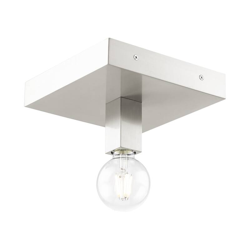 Livex Lighting Solna Single Light 9" Wide Flush Mount Ceiling Fixture - Brushed Nickel