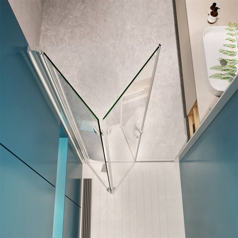 Adjustment Universal Pivot Glass Shower Door with 1/4" Tempered Glass