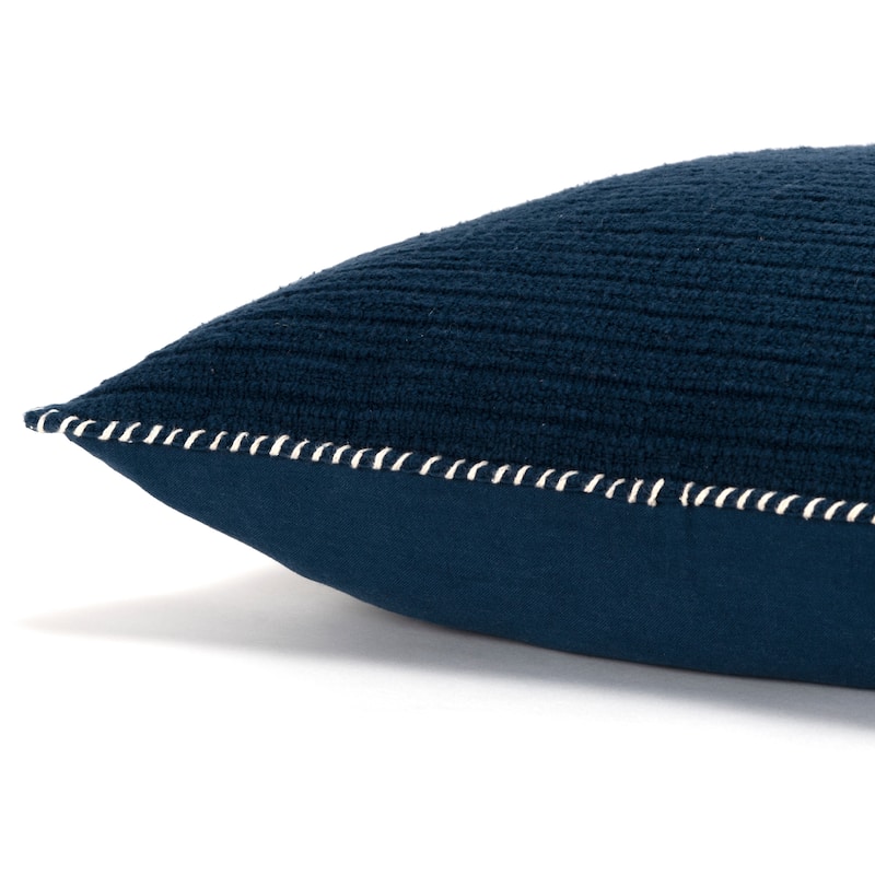 Rizzy Home Textured Stripe Woven Solid Throw Pillow Cover