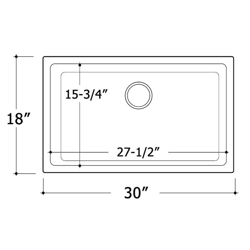 Ruvati 30-inch Fireclay Undermount / Drop-in Topmount Kitchen Sink Single Bowl - White - RVL3030WH