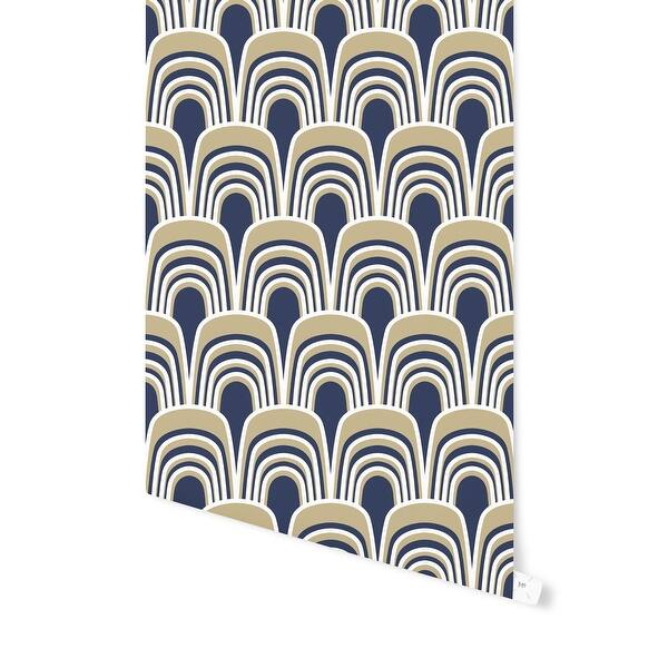 GERTIE NAVY & GOLD Peel and Stick Wallpaper By Kavka Designs 2' x 16' Bed Bath & Beyond
