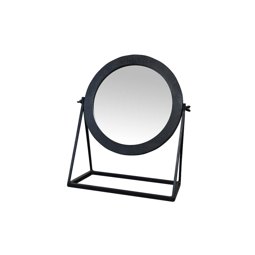 Round Black Mirror On Stand