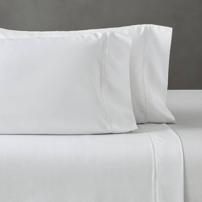Superior Pandora Cotton Blend Embroidered 600 Thread Count Pillowcases, Set of 2 - White - Standard