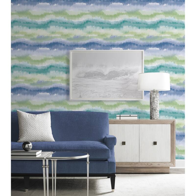 Luxe Haven Ikat Waves Peel and Stick Wallpaper