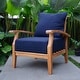 preview thumbnail 1 of 14, Cambridge Casual Leon Teak Patio Club Chair with Cushion Navy