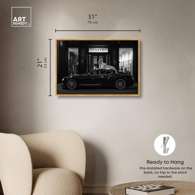 Cheetah and Sports Car Store Canvas by Art Remedy