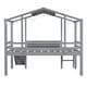 preview thumbnail 21 of 24, Twin Size Loft Bed House Bed with Slide, Light Strip and Blackboard