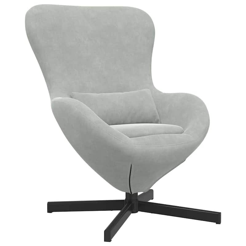 vidaXL Egg Chair Black/ Dark/Light Grey Velvet - 24.8 x 28.7 x 35.4