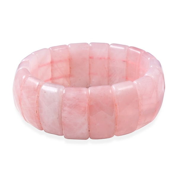 Galilea Rose Quartz Pink Tribal Bohomian Stretchable Bracelet Cuff. Opens flyout.
