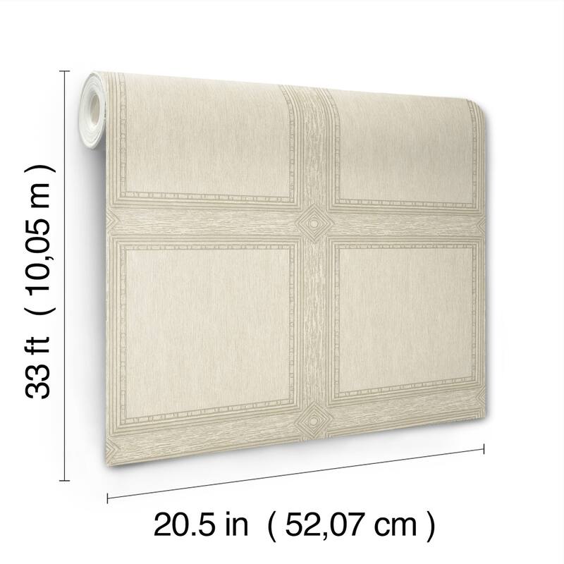 Chris Loves Julia x A-Street Prints Moorland Ivory Wood Panel Wallpaper