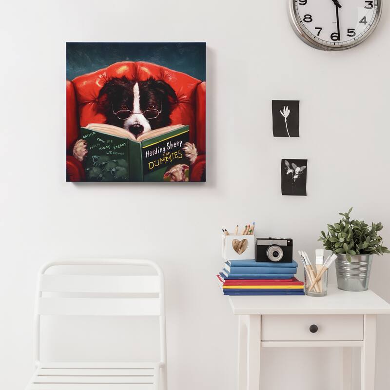 "Herding Sheep" Dog Wall Art Graphic Art Print on Wrapped Canvas