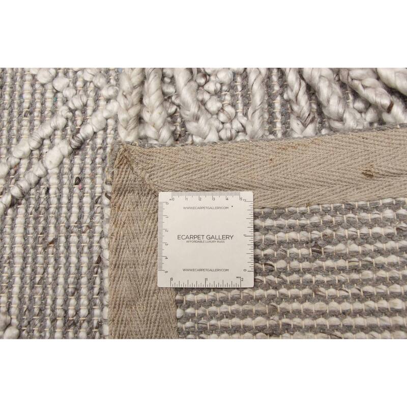 ECARPETGALLERY Braid weave Sienna Grey Wool Rug - 5'3 x 7'8