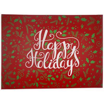 HAPPY HOLIDAYS Bath Rug By Kavka Designs