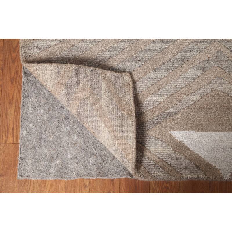Contemporary / Modern Area Rug Handmade Wool Carpet - 9'2" x 11'8"