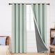 preview thumbnail 89 of 95, Deconovo Faux Linen Total Blackout with Coating Curtains (2 Panel) 52W x 54L - Light Green