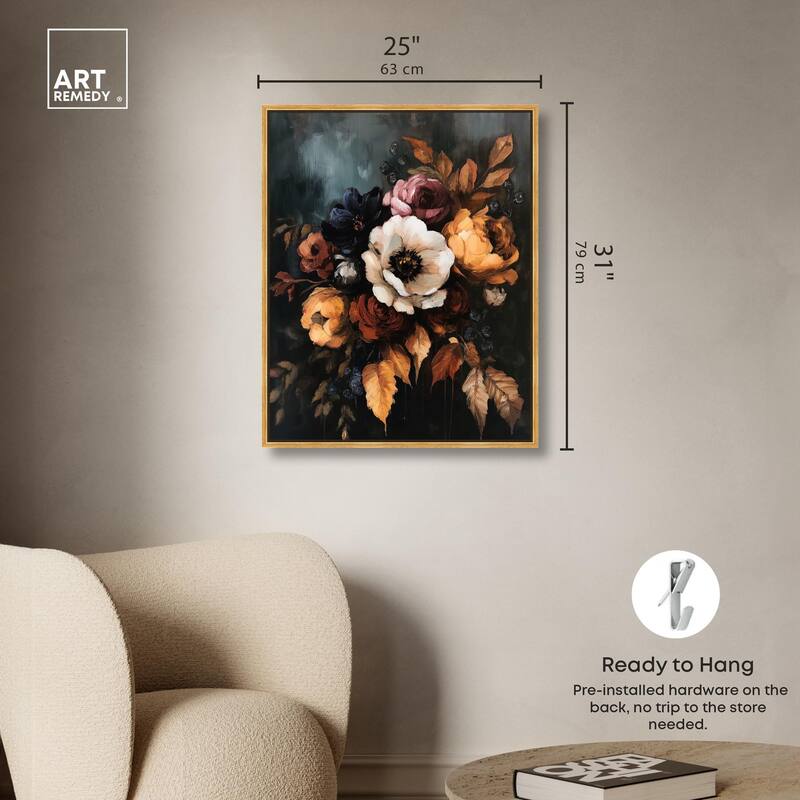 Dark Roses Beauty II Canvas by Art Remedy