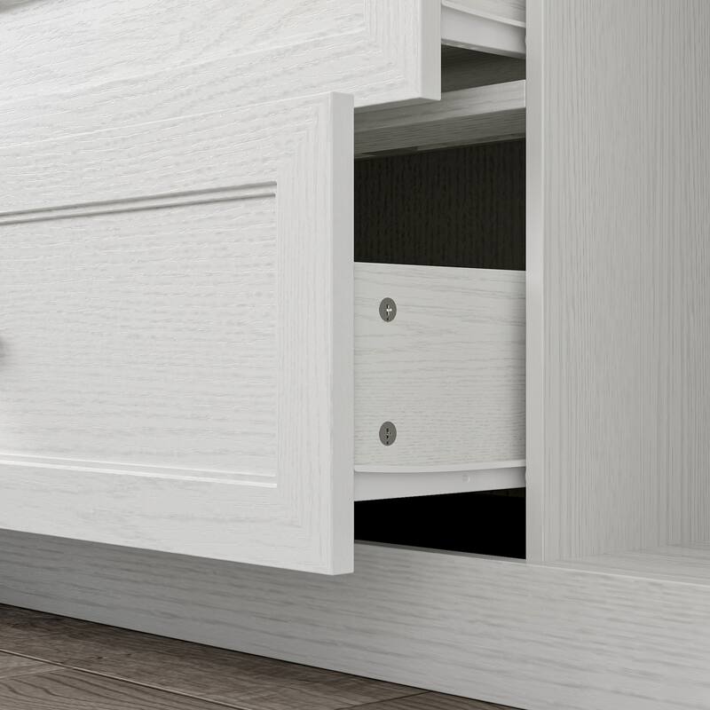 TV Stand for 70" TV Media Console Entertainment Center with Cable Management Hole White/Brown