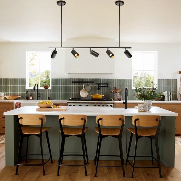 5 Light Modern Farmhouse Linear Swivel Track Lighting Spotlight for Kitchen Island On Sale Bed Bath Beyond 40237475