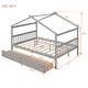 Full Size Wooden House Bed with Drawers Storage Bed for Kids, Teens ...