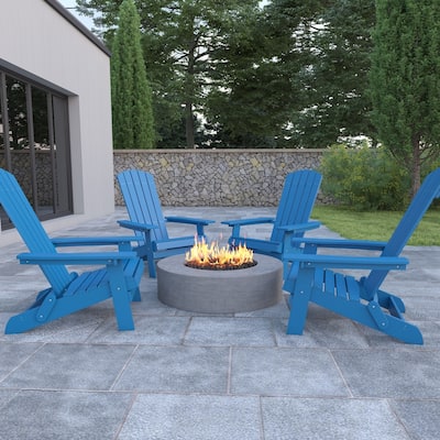 Poly-resin Folding Adirondack Indoor/Outdoor Patio Chair (Set of 4)