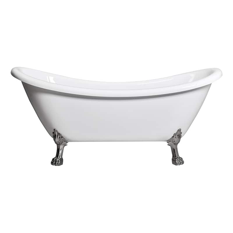 Daphne 59" & 69" Clawfoot Tub White or Black Acrylic Five Feet Colors