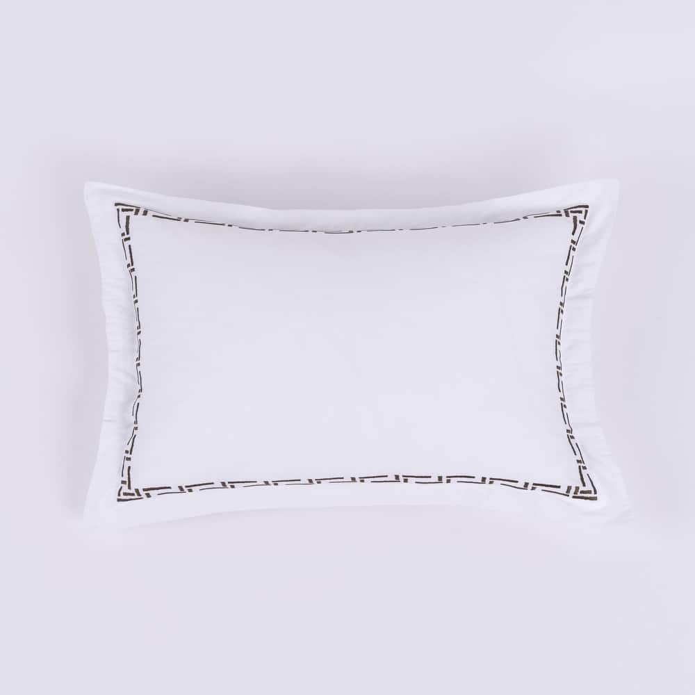 Ellis, Cotton Sateen, White/Saddle, Duvet Cover or Sham