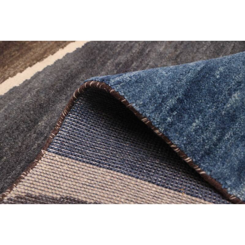 ECARPETGALLERY Hand-knotted Peshawar Ziegler Cream, Dark Grey Wool Rug - 4'11 x 6'10