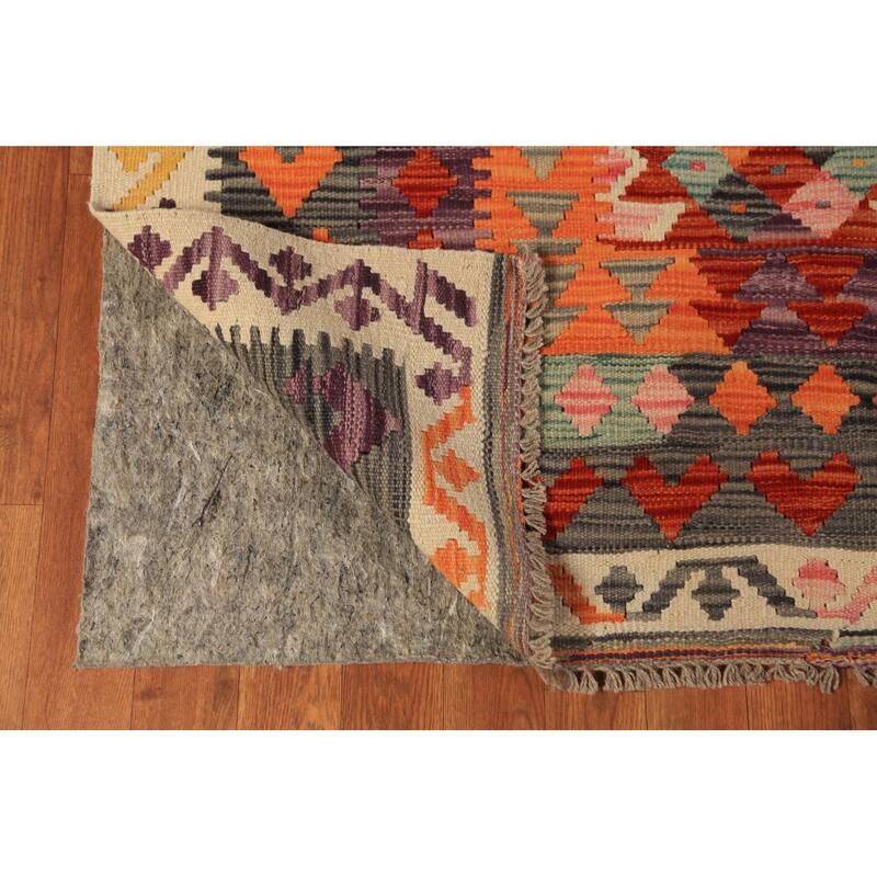 All-Over Kilim Oriental Area Rug Hand-Woven Wool Carpet - 8'4"x 11'6"