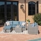 preview thumbnail 12 of 21, Corvus Martinka 9-piece Cushioned Wicker Patio Chat Set
