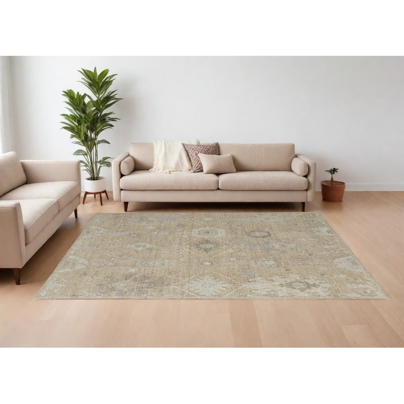 HomeRoots Floral Craftsman Rectangle Area Rug - 117.00 in. x 93.00 in. x 0.40 in. - 117.00 in. x 93.00 in.  x 0.40 in.
