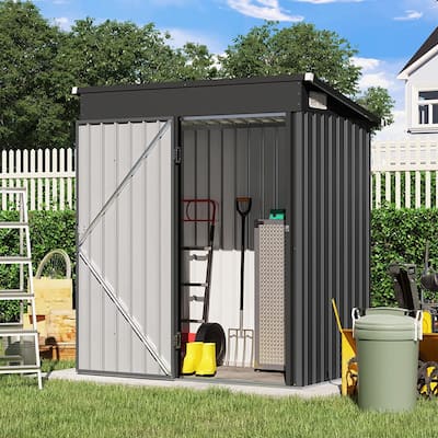 Small galvanized metal steel weather resistant garden storage shed