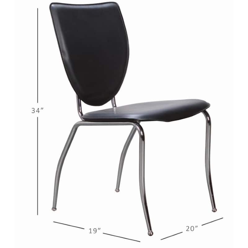 Linon Amico Black Stacking Side Dining Chair (Set of 2)