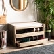 preview thumbnail 1 of 10, SAFAVIEH Percy Shoe Storage Bench -Rustic Oak / Beige - 33.8" x 17.5" x 20.6"