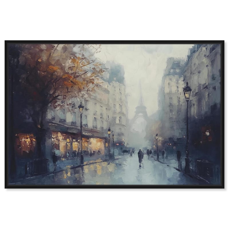 Foggy Paris Canvas by Art Remedy - Black - 24" x 16"