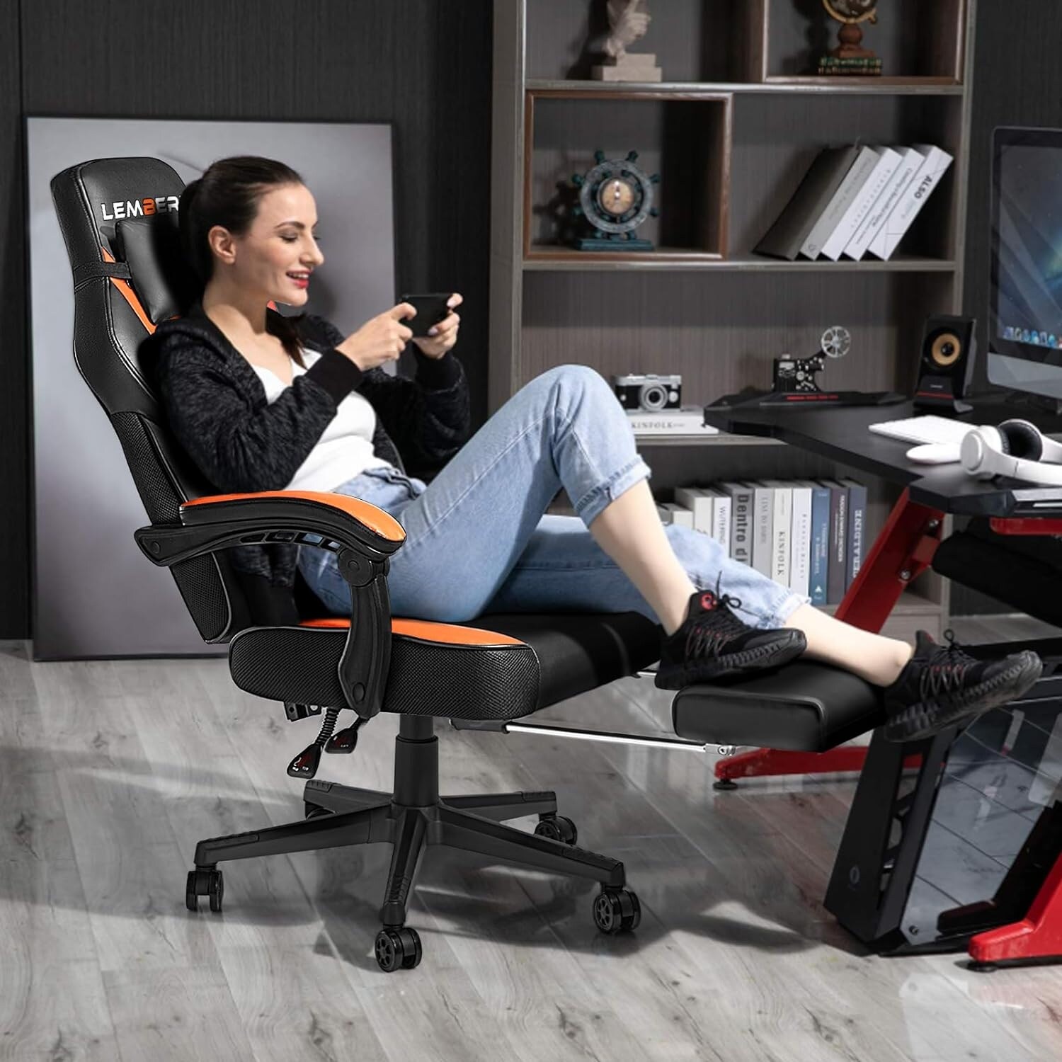 Racing style computer chair best sale