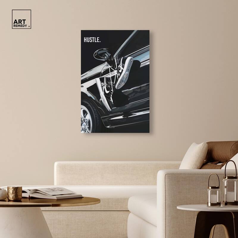 Sneaker Lace Car Canvas by Art Remedy, Gallery Wrapped