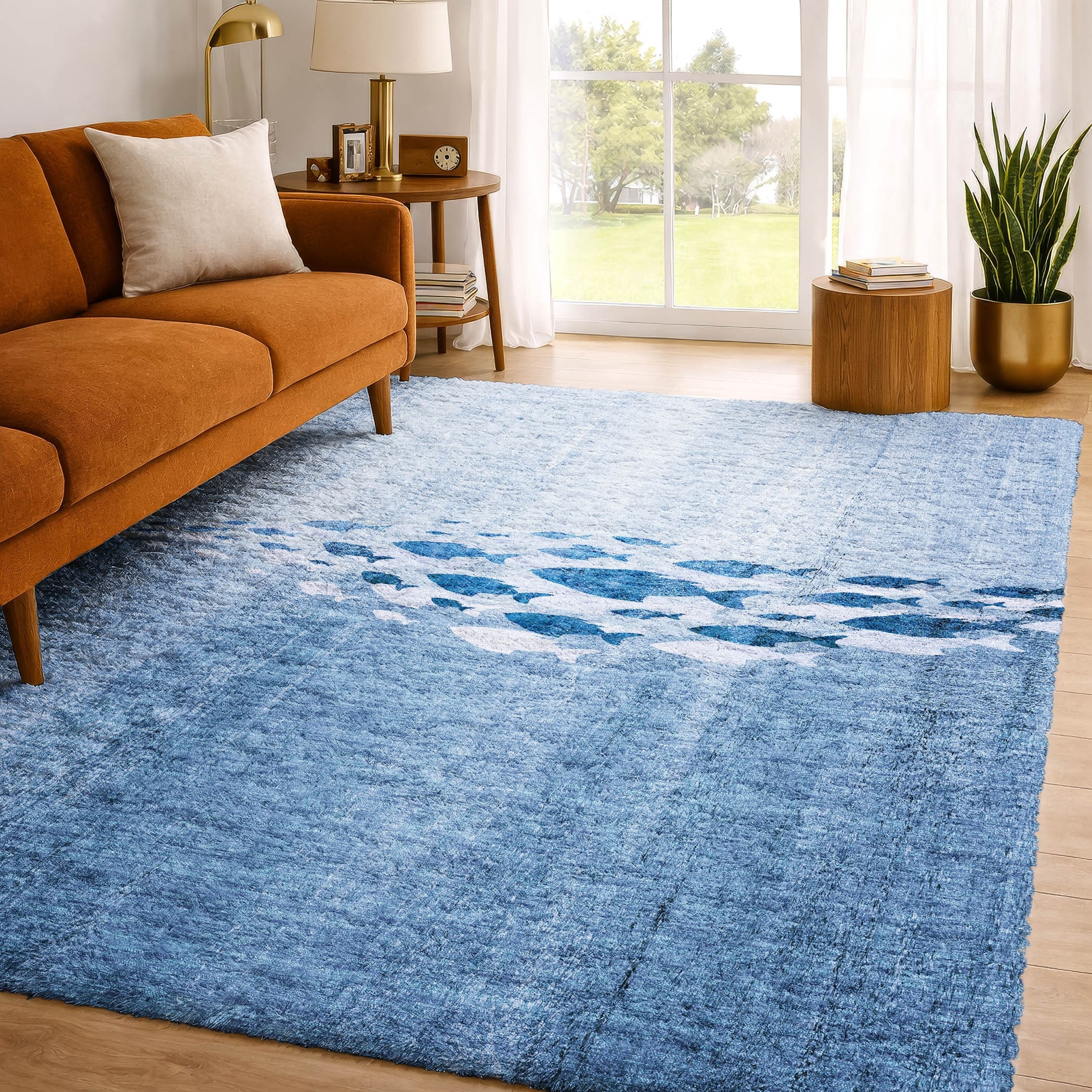 Premium Washable Super Soft Modern Coastal Dream Shag Rug