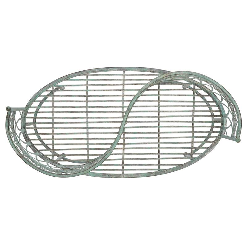 SAFAVIEH Outdoor Citlalli Victorian Scroll Iron Kissing Bench - 44Wx24Dx31H