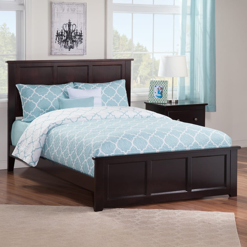 Madison Full Foundation Bed Frame with Matching Footboard in Espresso
