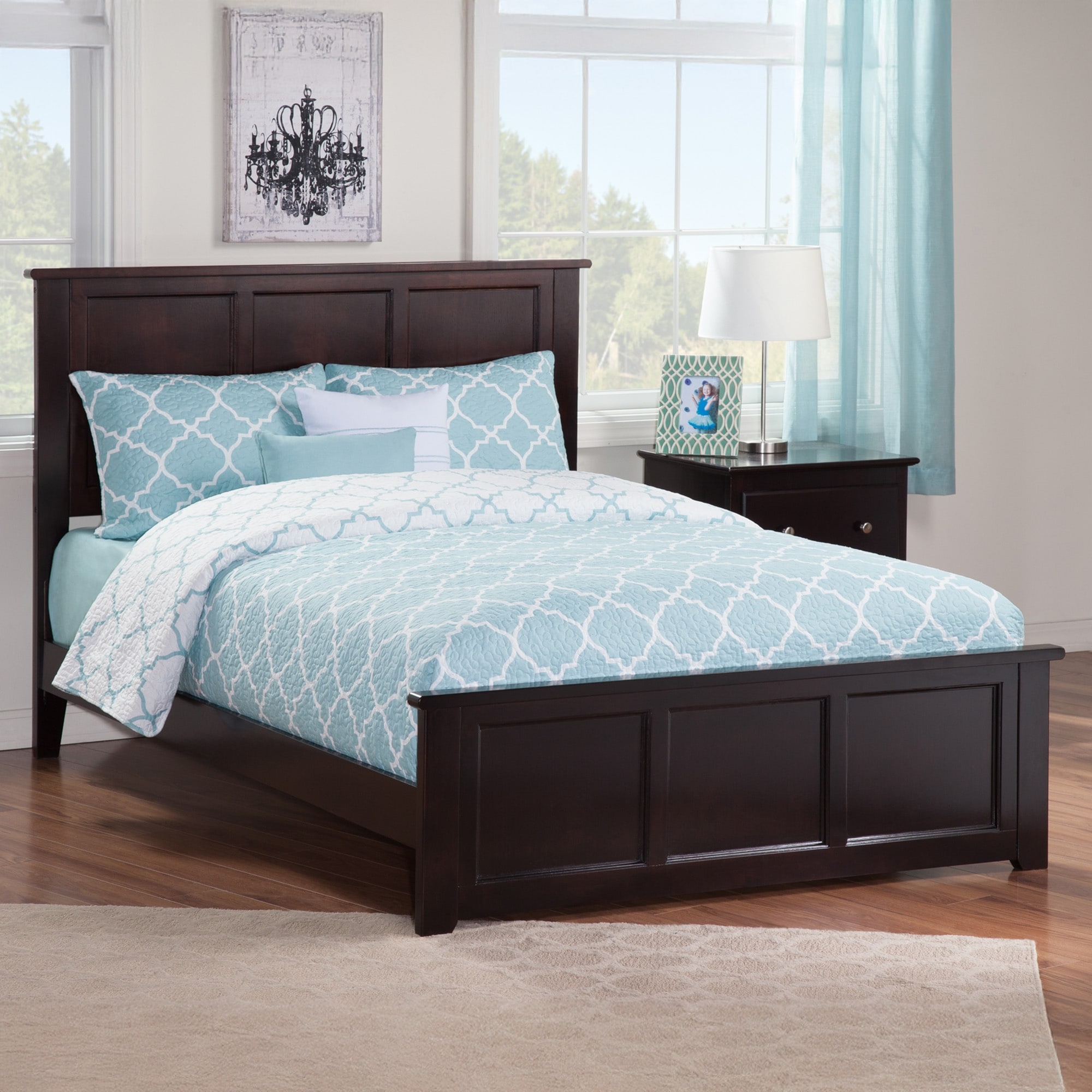 Madison Full Foundation Bed with Matching Footboard in Espresso