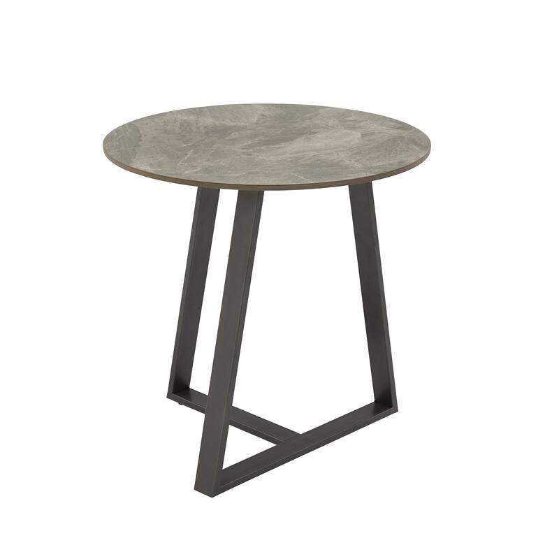 Jurmala Glossy Sintered Stone with Grey Metal Base Tables by iNSPIRE Q Modern