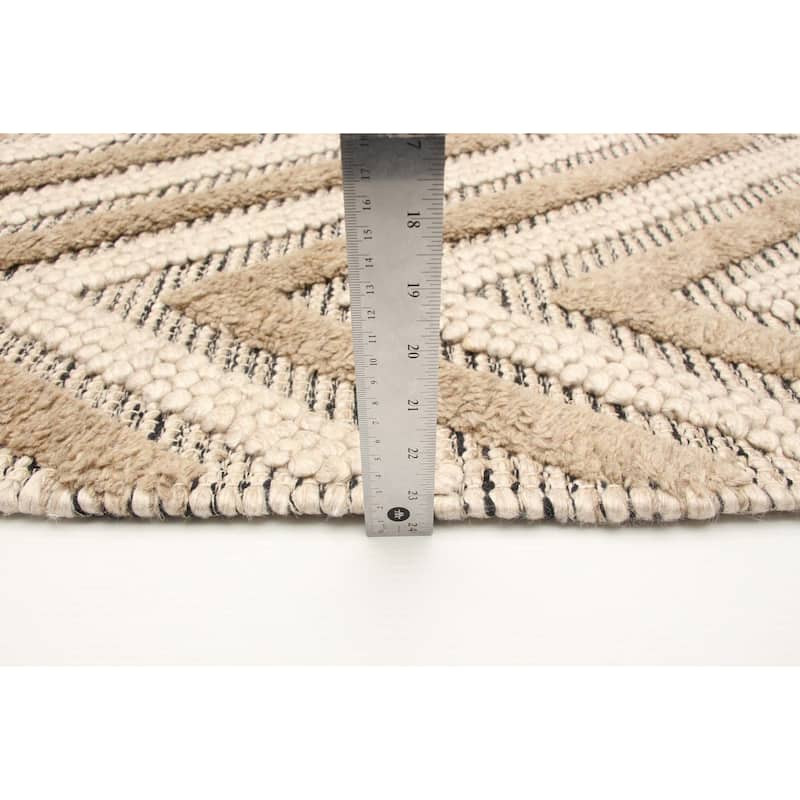 ECARPETGALLERY Braid weave Sienna Brown Wool Rug - 5'0 x 7'7