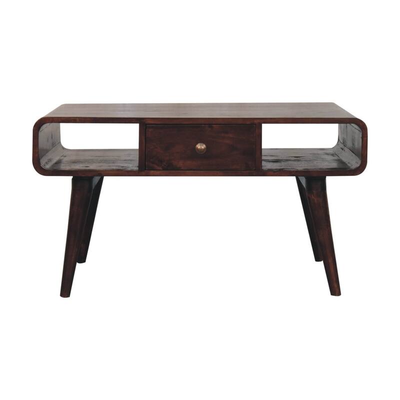 Artisan Furniture Solid Wood Curved California Walnut Coffee Table