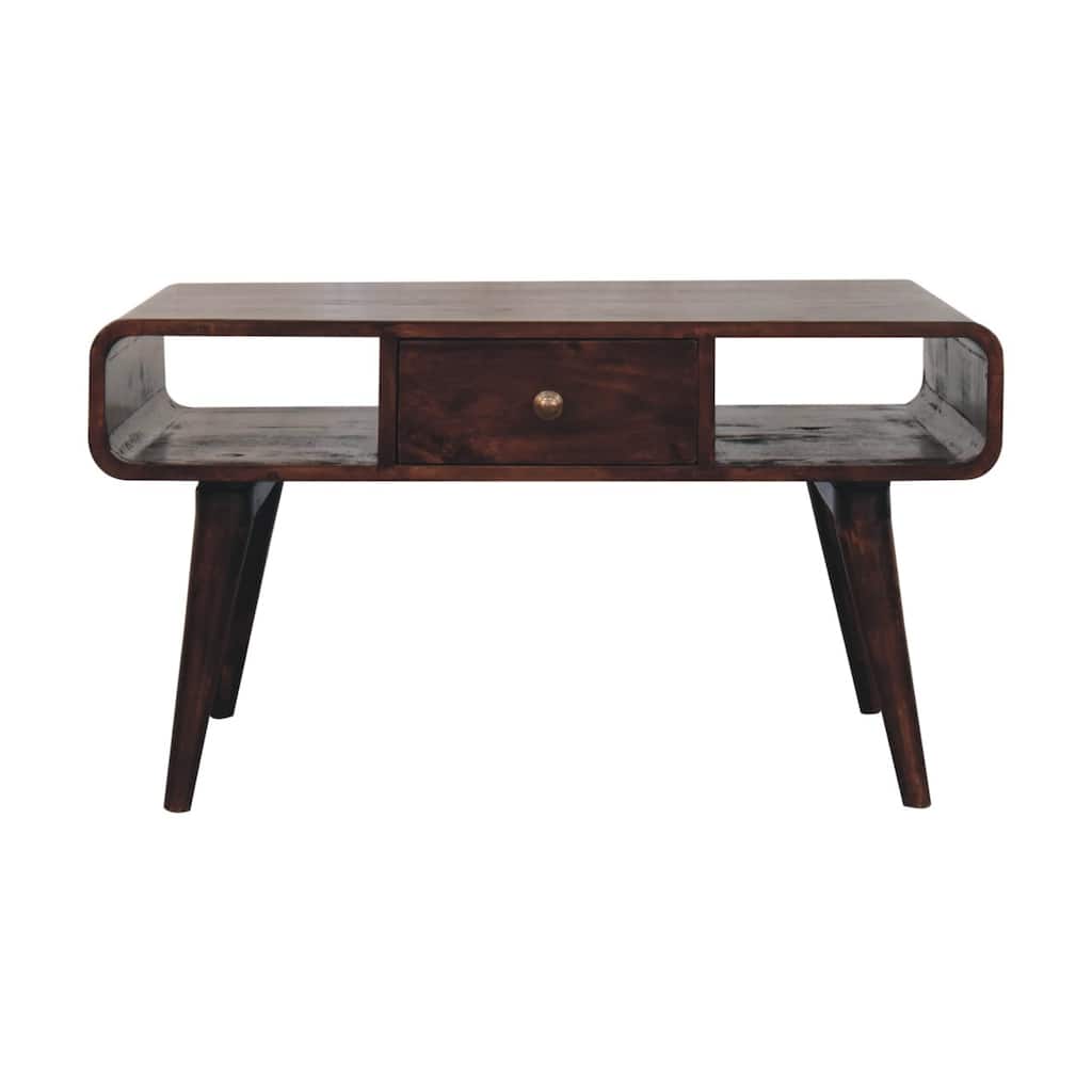 Artisan Furniture Solid Wood Curved California Walnut Coffee Table
