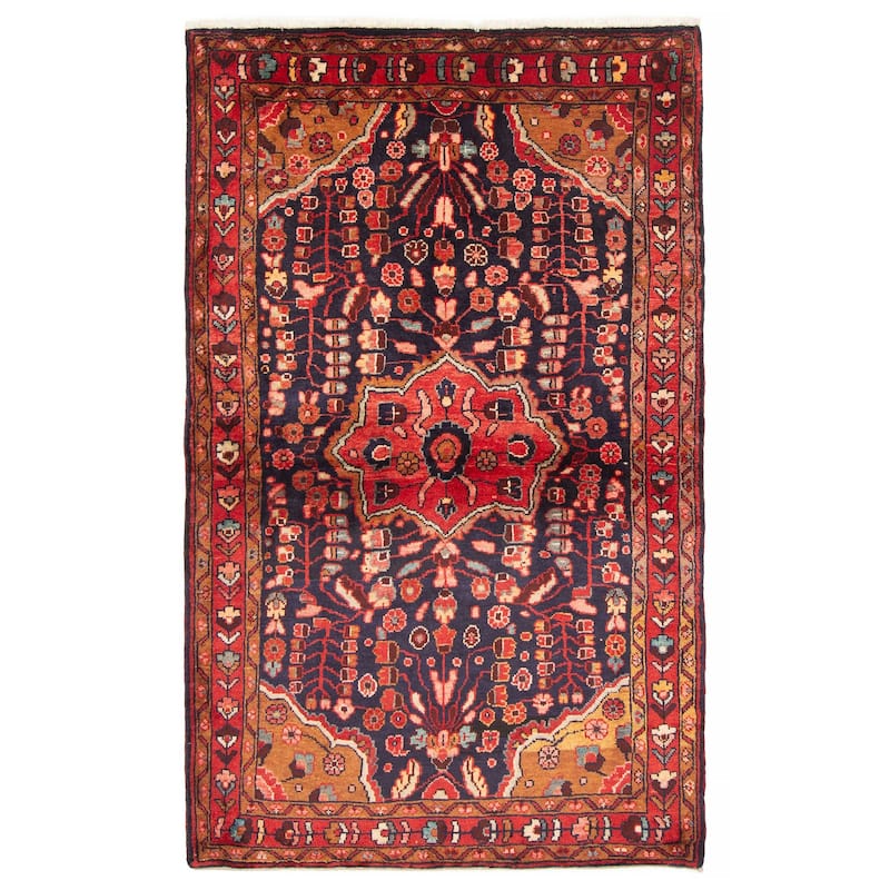 ECARPETGALLERY Hand-knotted Anadol Navy Wool Rug - 4'7 x 7'1 - Dark Navy - 4'7 x 7'1