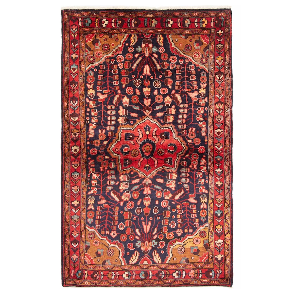 ECARPETGALLERY Hand-knotted Anadol Navy Wool Rug - 4'7 x 7'1