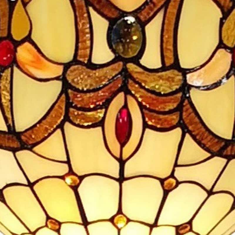 Tiffany Style Floor Lamp Torchiere Standing 72" Tall Stained Glass Tan Bedroom Reading Gift AM279FL14B Amora Lighting