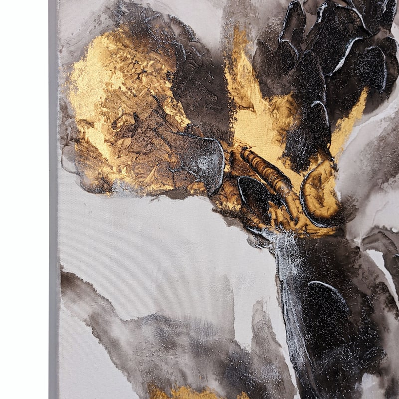 Opulent Petals, Hand Painted Canvas, unframed 20" x 60"